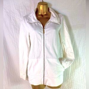 Lilly Pulitzer Leona White Zip Up Jacket Sz S